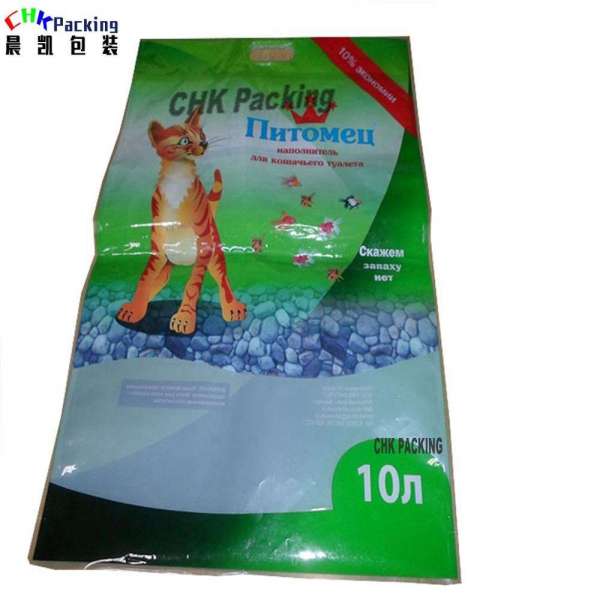 Hot sell 8L crystal silica gel pallet cat litter large packaging bag, stand up pouch bags for cat litter packaging